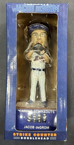 Jacob deGrom Max Scherzer 2022 NY Mets SGA Strike Counter Bobblehead Bobble Set