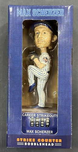 Jacob deGrom Max Scherzer 2022 NY Mets SGA Strike Counter Bobblehead Bobble Set