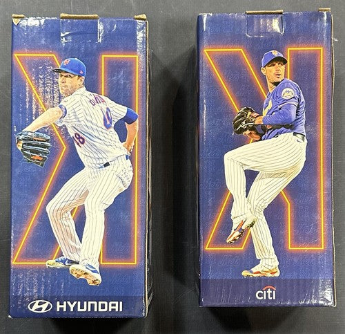 Jacob deGrom Max Scherzer 2022 NY Mets SGA Strike Counter Bobblehead Bobble Set