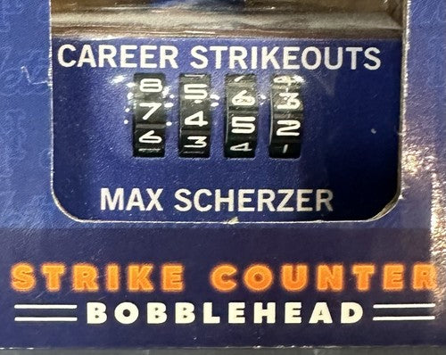 Jacob deGrom Max Scherzer 2022 NY Mets SGA Strike Counter Bobblehead Bobble Set