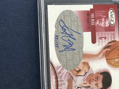 2002 SAGE YAO MING Rookie Psa 10 Gem Mint AUTO /125 Red PSA 9 Card Rc Hof Pop 1