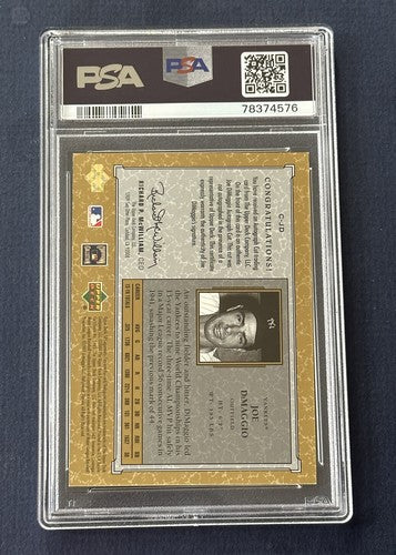 2001 Upper Deck SP Legendary Cuts Joe DiMaggio Psa 8 Mint Auto Cut Check Hof LE