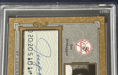 2001 Upper Deck SP Legendary Cuts Joe DiMaggio Psa 8 Mint Auto Cut Check Hof LE