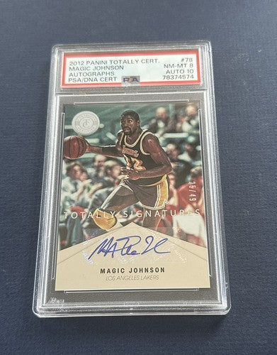 Magic Johnson 2012 Totally Certified PSA 10 Mint Auto Psa 9 Card /49 Lakers Hof