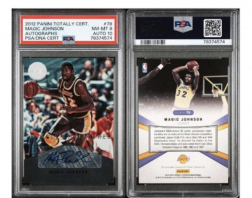 Magic Johnson 2012 Totally Certified PSA 10 Mint Auto Psa 9 Card /49 Lakers Hof