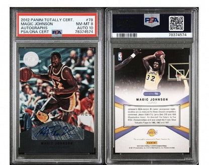 Magic Johnson 2012 Totally Certified PSA 10 Mint Auto Psa 9 Card /49 Lakers Hof