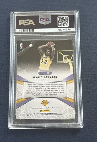 Magic Johnson 2012 Totally Certified PSA 10 Mint Auto Psa 9 Card /49 Lakers Hof