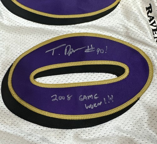 Trevor Pryce #90 signed game used Reebok 2008 Tag Patch Ravens Jersey Auto Coa