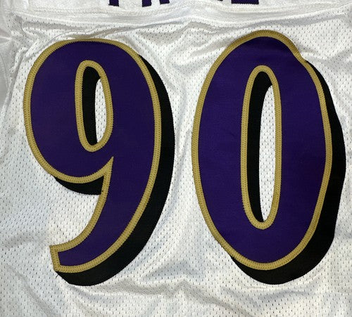 Trevor Pryce #90 signed game used Reebok 2008 Tag Patch Ravens Jersey Auto Coa