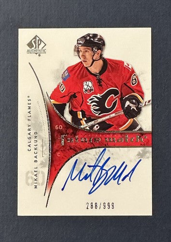 2009-10 SP Authentic MIKAEL BACKLUND Mint AUTO Rookie Future Watch /999 CALGARY