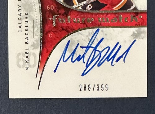2009-10 SP Authentic MIKAEL BACKLUND Mint AUTO Rookie Future Watch /999 CALGARY