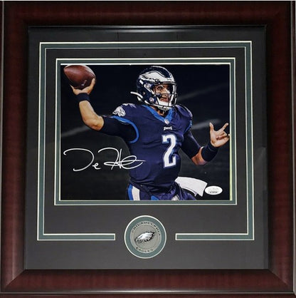 Jalen Hurts Signed 8x10 Photo Framed Eagles Mint Rookie Autograph Auto  JSA COA