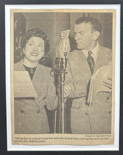 Gracie Allen & George Burns Dual Signed Cut Auto Framed Photo Collage PSA COA