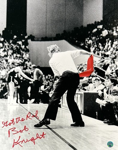 Bob Knight Signed 8x10 Framed Photo Indiana Got The Ref Red Autograph Steiner