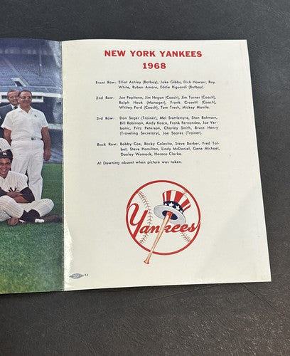 Fan Appreciation Day YANKEE Stadium Sept 21 1968 Fold Out Pamphlet Mickey Mantle