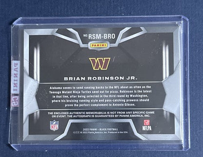 2022 Panini Black Brian Robinson Jr. Rookie Patch RPA /99 Commanders Sealed Mint