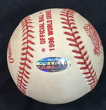 JOE TORRE + FRANK TORRE Signed 1996 World Series Baseball Yankees Auto Steiner
