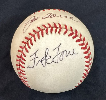 JOE TORRE + FRANK TORRE Signed 1996 World Series Baseball Yankees Auto Steiner