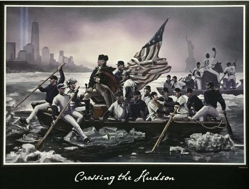 Ny Yankees Crossing The Hudson 16x20 photo Litho Derek Jeter Mickey Mantle Ruth
