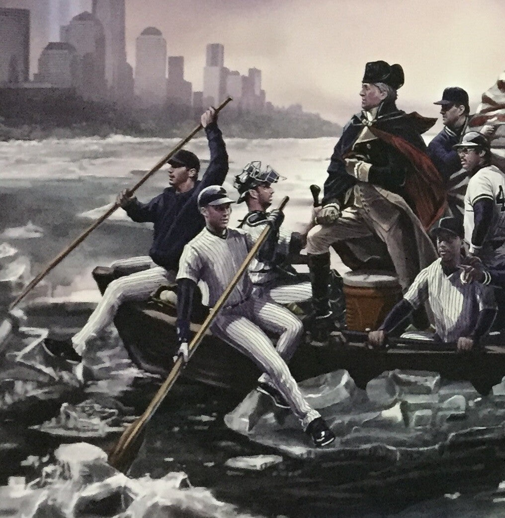 Ny Yankees Crossing The Hudson 16x20 photo Litho Derek Jeter Mickey Mantle Ruth