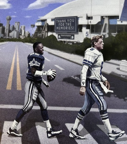 Cowboys Glory Road 16x20 Lithograph Photo Texas Stadium Aikman Smith Irvin Deion