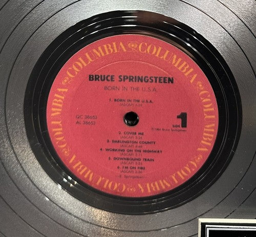 Bruce Springsteen The Boss Born In The USA Framed Platinum Record Facsimile Auto