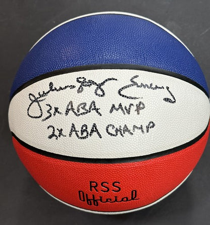 Julius Erving Dr J Nets signed ABA Official basketball 3x MVP 2x Champ Auto Bas