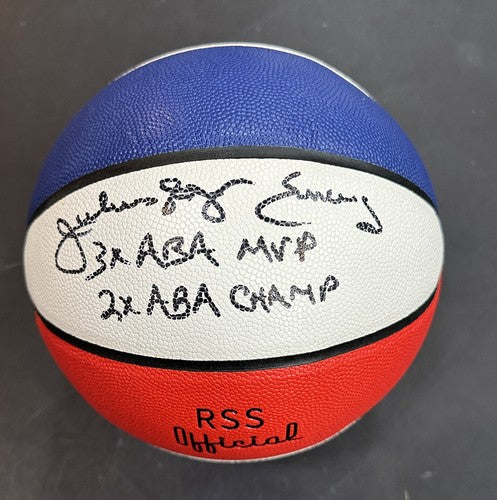 Julius Erving Dr J Nets signed ABA Official basketball 3x MVP 2x Champ Auto Bas