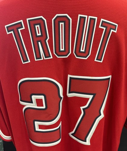 Mike Trout LA Angels Alternate Red Nike Jersey #27 Size 2XL Mint Licensed