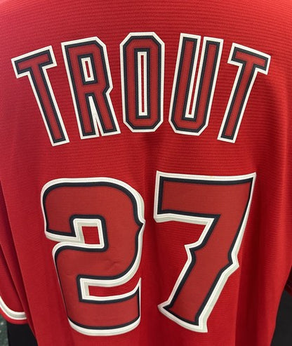 Mike Trout LA Angels Alternate Red Nike Jersey #27 Size 2XL Mint Licensed