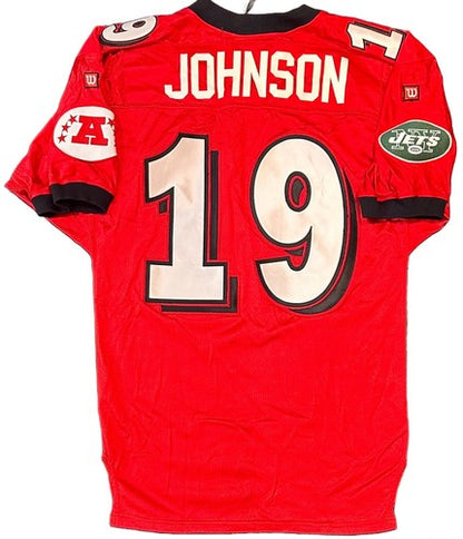 Keyshawn Johnson Jets AFC Wilson Authentic Game Used Issue Pro Bowl Patch Jersey