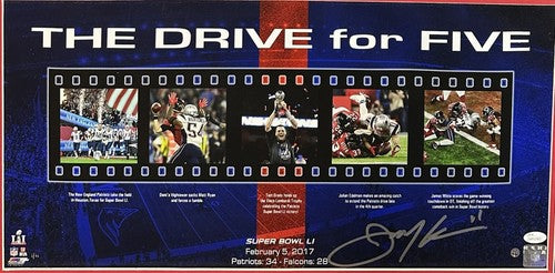 Julian Edelman Signed SB Film Strip Catch Framed Photo /11 Patriots Auto Steiner