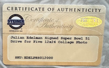 Julian Edelman Signed SB Film Strip Catch Framed Photo /11 Patriots Auto Steiner
