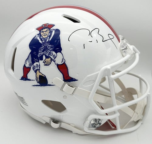 Tom Brady Signed Patriots Riddell Throwback Speed Authentic Helmet Auto Fanatics