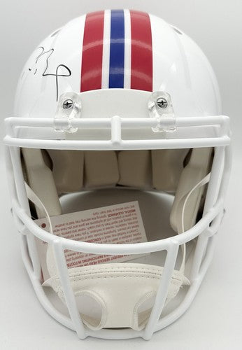 Tom Brady Signed Patriots Riddell Throwback Speed Authentic Helmet Auto Fanatics