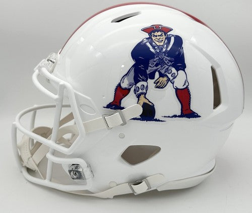 Tom Brady Signed Patriots Riddell Throwback Speed Authentic Helmet Auto Fanatics