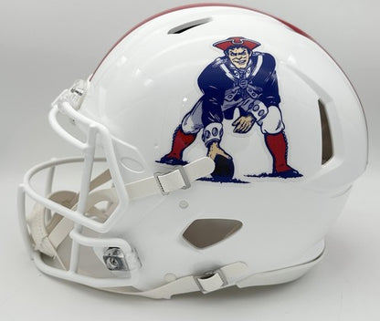 Tom Brady Signed Patriots Riddell Throwback Speed Authentic Helmet Auto Fanatics