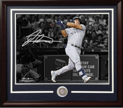 Jasson Dominguez Signed 11x14 Framed Photo 1st Home Run HR Yankees Auto Fanatics