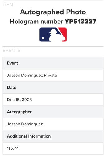 Jasson Dominguez Signed 11x14 Framed Photo 1st Home Run HR Yankees Auto Fanatics