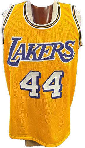 Jerry West Signed LA Lakers 5 Stat Jersey The Logo HOF All Star Autograph JSA