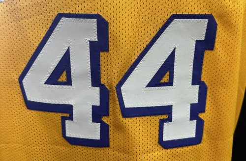 Jerry West Signed LA Lakers 5 Stat Jersey The Logo HOF All Star Autograph JSA