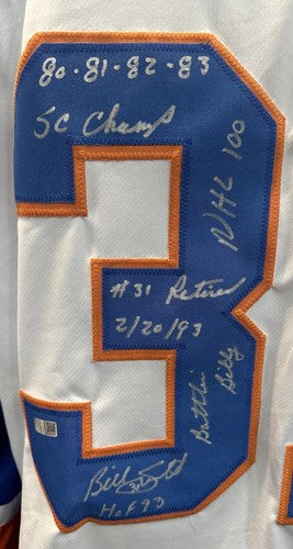 Billy Smith Signed Islanders 9 Stat Jersey HOF Auto Stanley Cup Steiner CXC COA