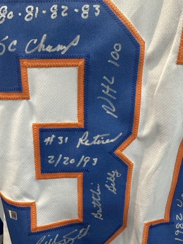Billy Smith Signed Islanders 9 Stat Jersey HOF Auto Stanley Cup Steiner CXC COA