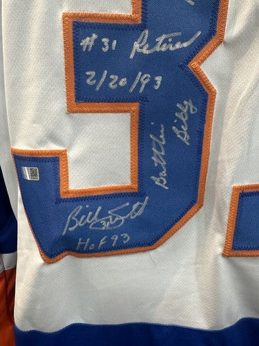 Billy Smith Signed Islanders 9 Stat Jersey HOF Auto Stanley Cup Steiner CXC COA