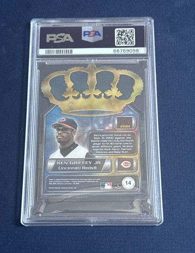 2001 Pacific Ken Griffey Jr Gold Crown Blue Die Cut /100 Psa 9 Mint Low Pop Rare