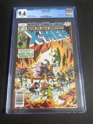 X-Men 113 Marvel 1978 Comic Book Cgc 9.6 Beauty White Pages Magneto Appearance