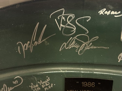 1986 WS NY Mets Signed Shea Stadium Seat Back Framed Shadowbox 26 Auto MLB COA