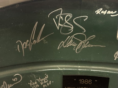 1986 WS NY Mets Signed Shea Stadium Seat Back Framed Shadowbox 26 Auto MLB COA