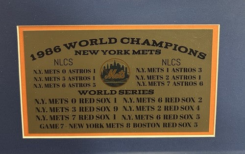 1986 WS NY Mets Signed Shea Stadium Seat Back Framed Shadowbox 26 Auto MLB COA