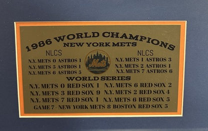 1986 WS NY Mets Signed Shea Stadium Seat Back Framed Shadowbox 26 Auto MLB COA